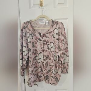 Alfred Dunner Pink Floral Women's Top